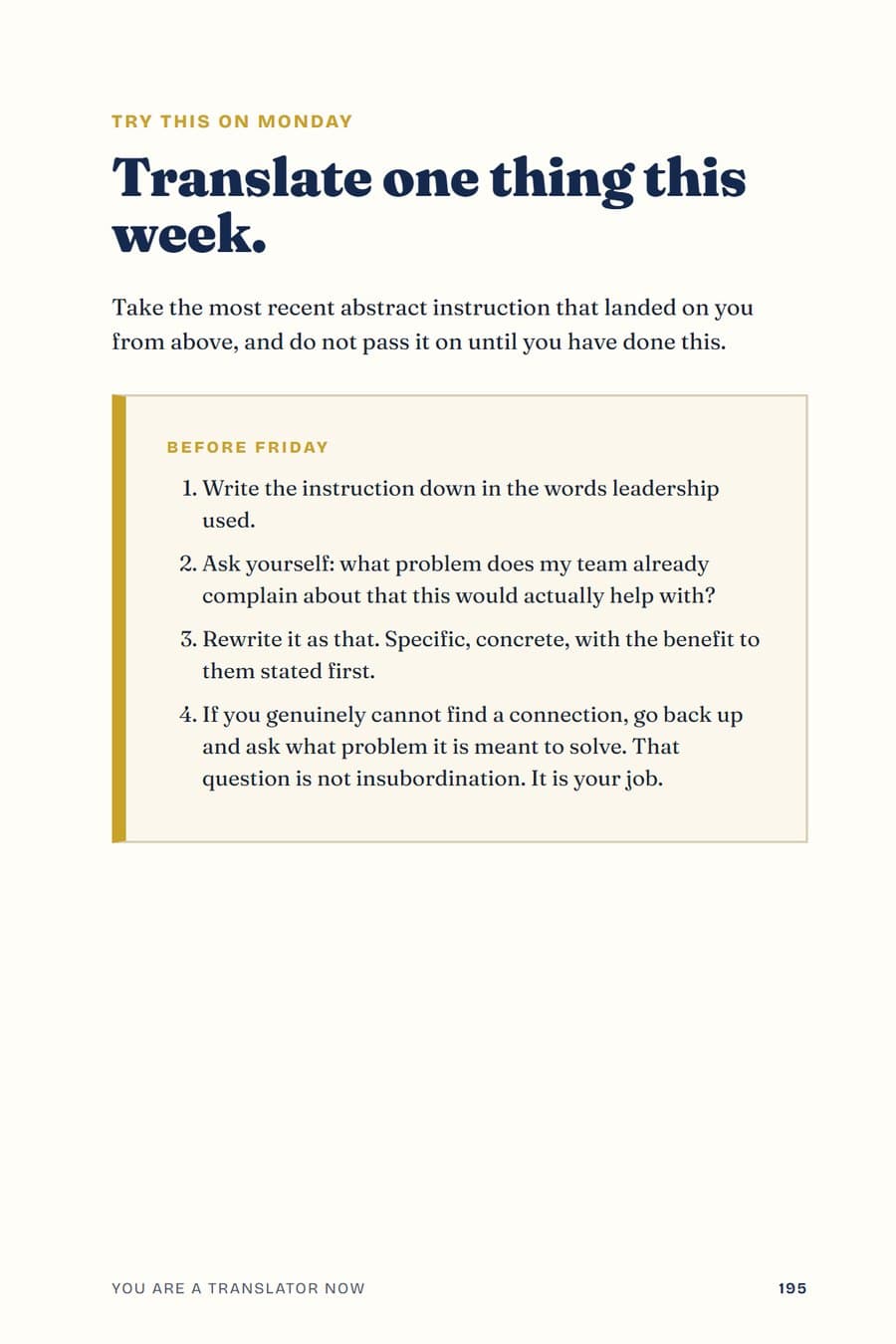 Page 195: One thing to do this week