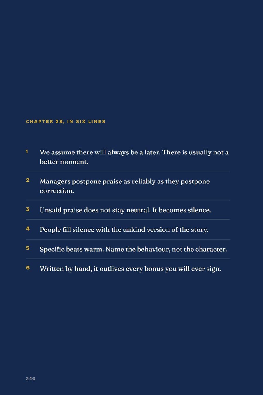 Page 246: A chapter in six lines